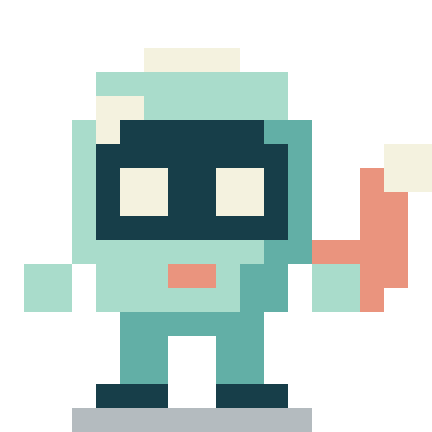 Tail, Trial’s mint-coloured pixel-art mascot